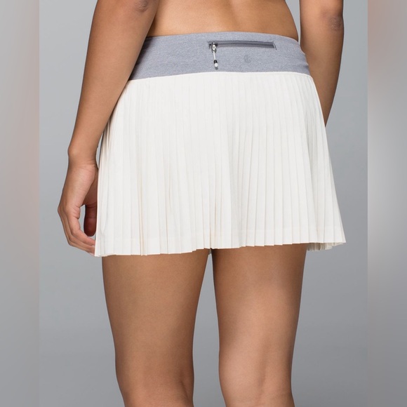 lululemon athletica Pants - lululemon athletica White Pleated Tennis Skort with Gray Waistband